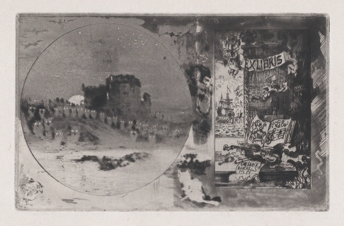 The Owl's Château by Félix Hilaire Buhot, print, 1867-1898