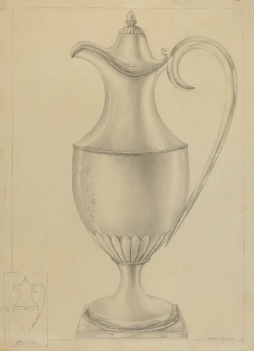 Silver Pitcher by Hester Duany, index of american design, 1935-1942