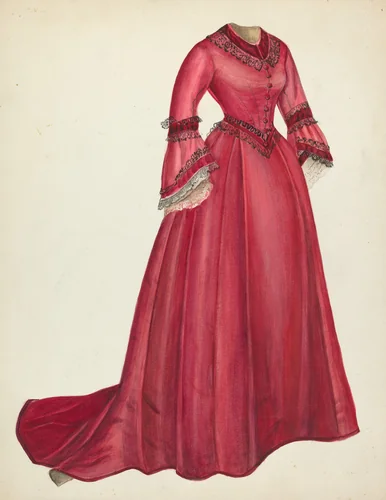 Afternoon Dress by Mina Lowry, index of american design, 1935-1942