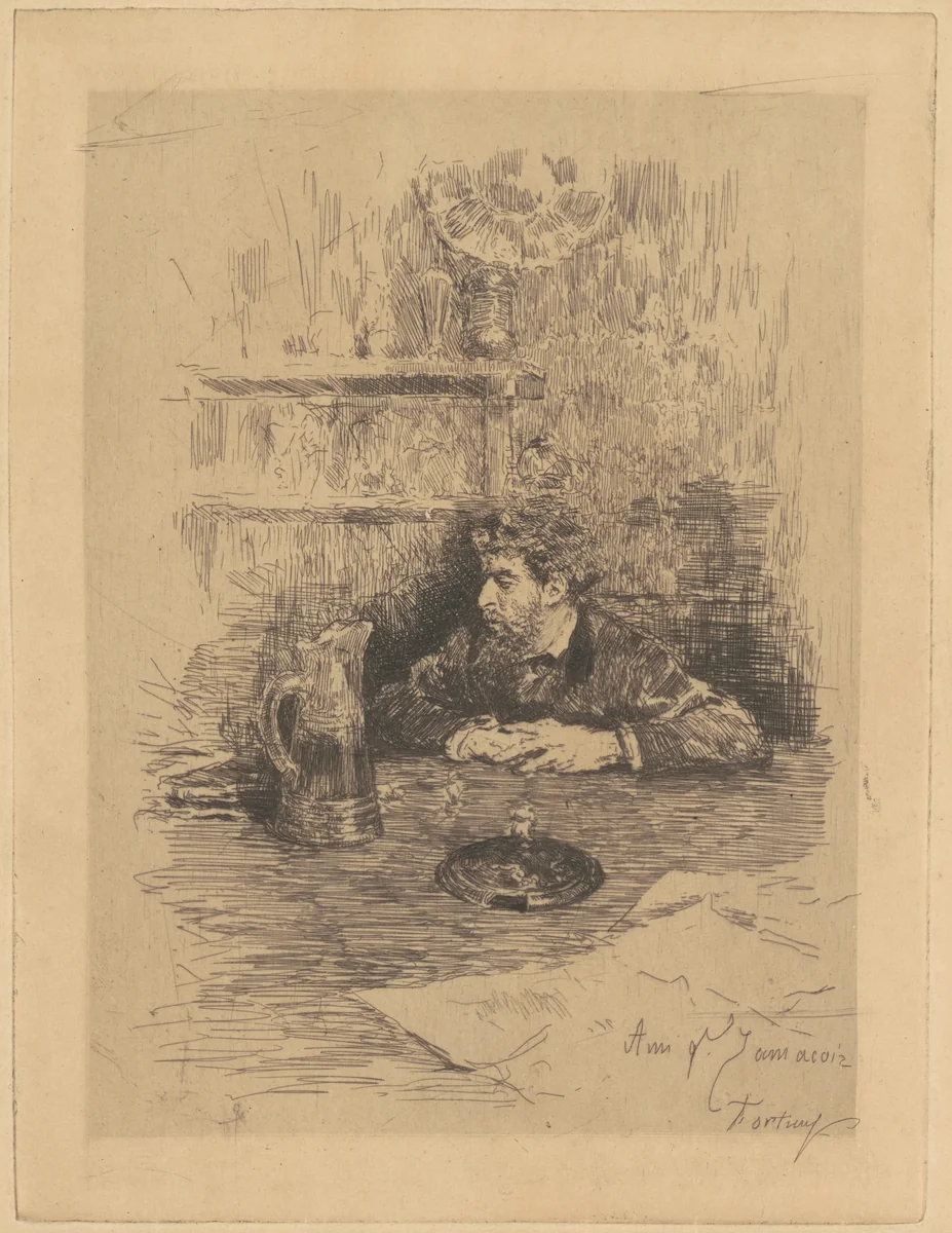 Ami Ed. Zamacois (Eduardo Zamacois y Zabala) by Mariano Fortuny Marsal, print, 1869