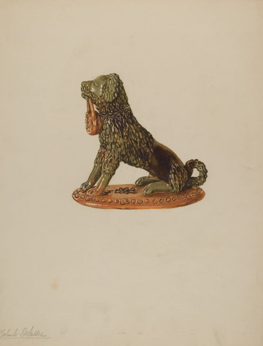 Statuette of a Dog by Yolande Delasser, index of american design, 1938