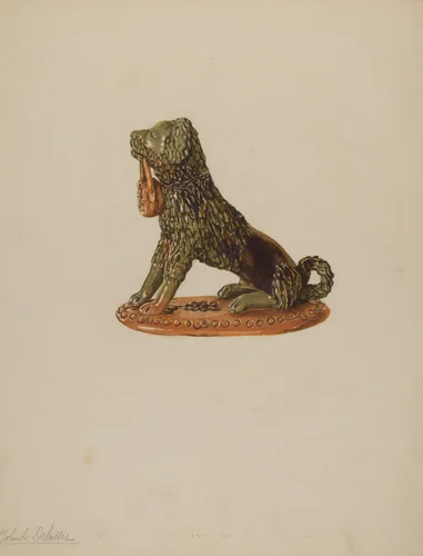 Statuette of a Dog by Yolande Delasser, index of american design, 1938