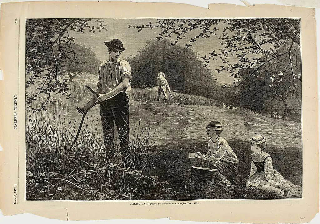 Making Hay by Winslow Homer, print, 1872
