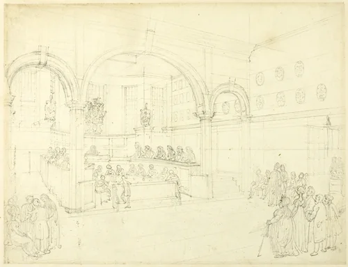 Study for Doctor's Commons, from Microcosm of London by Augustus Charles Pugin
Thomas Rowlandson, drawing, 1807-1808