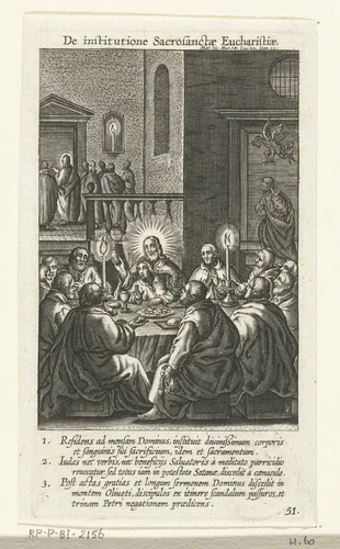 Laatste Avondmaal by Boëtius Adamsz. Bolswert, print, 1590-1622