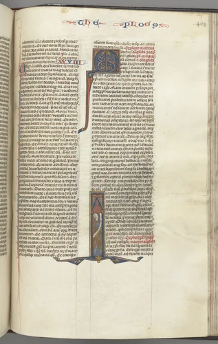 Fol. 404r, Mark, historiated initial I, Mark standing with a scroll by Unknown, book, 1270-1300