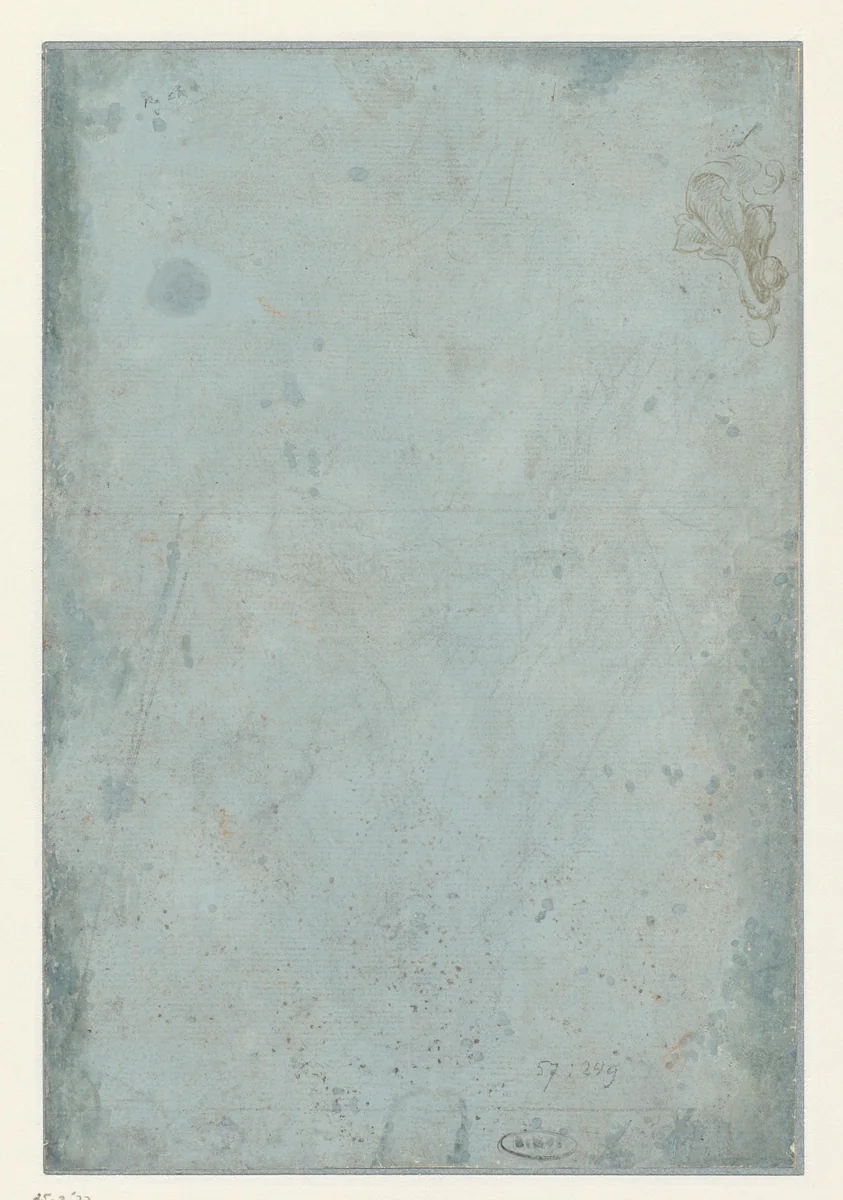 Acanthusblad en schets voor Maria met kind by anonymous, drawing, 1470-1480