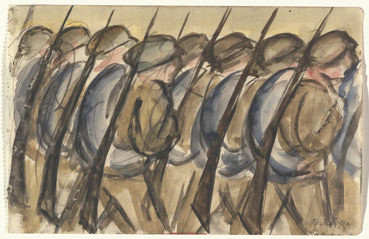 May Day, Moscow by Diego Rivera, drawing, 1928