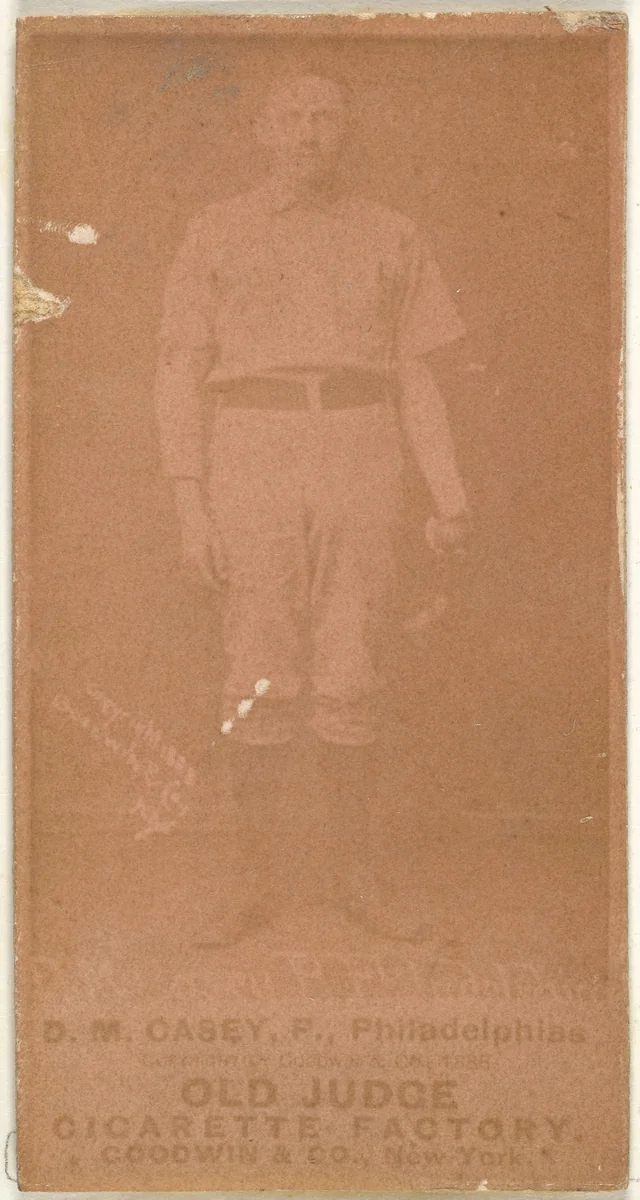 Dan Casey, Pitcher, Philadelphia, from the Old Judge series (N172) for Old Judge Cigarettes by Goodwin & Company, photograph, 1888