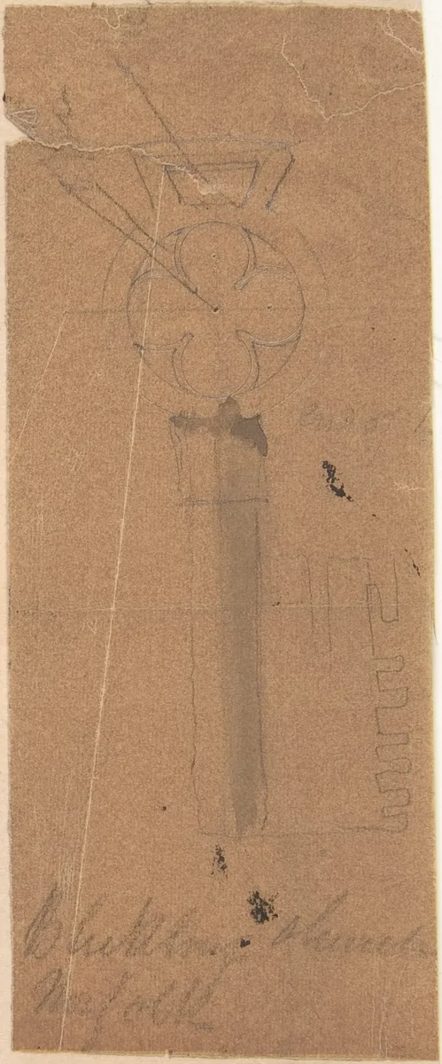 Key from Norfolk Church by Richardson Ellson, drawing, 1875-1885