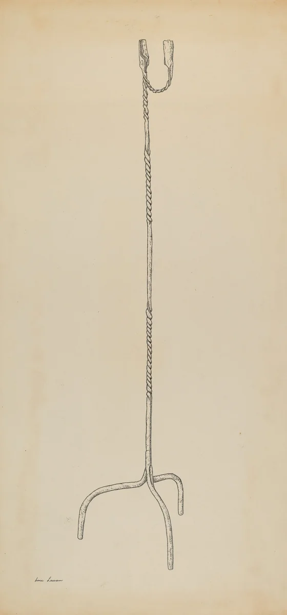 Rush and Candle Stand by Irene Lawson, index of american design, 1939