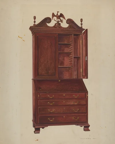 Chippendale Secretary by Amos C. Brinton, index of american design, 1939