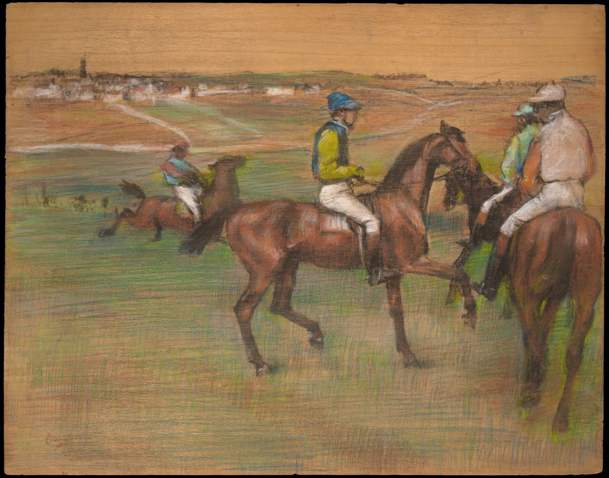 Race Horses by Edgar Degas, drawing, 1885-1888