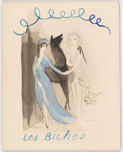 Cover from Les Biches, vol. I by Marie Laurencin, illustrated book, 1924