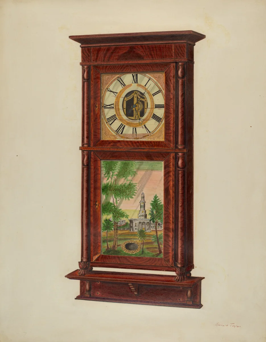 Wall Clock with Mantel by Richard Taylor, index of american design, 1939
