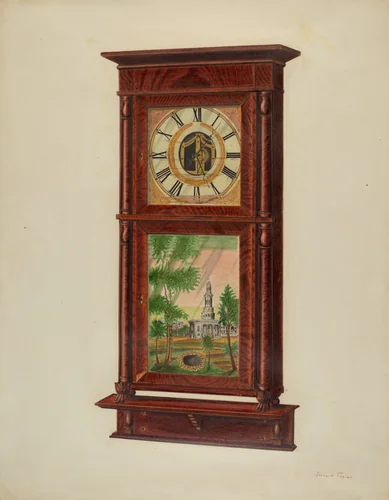 Wall Clock with Mantel by Richard Taylor, index of american design, 1939