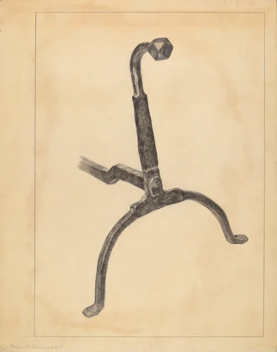 Andiron by Helen Alpiner Blumenstiel, index of american design, 1935-1942