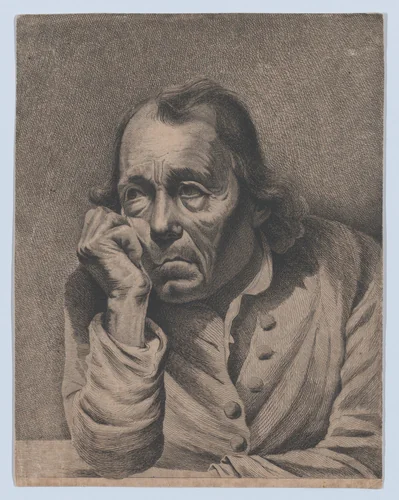 The Melancholic Man by Ignace-Joseph de Claussin, print, 1785-1805