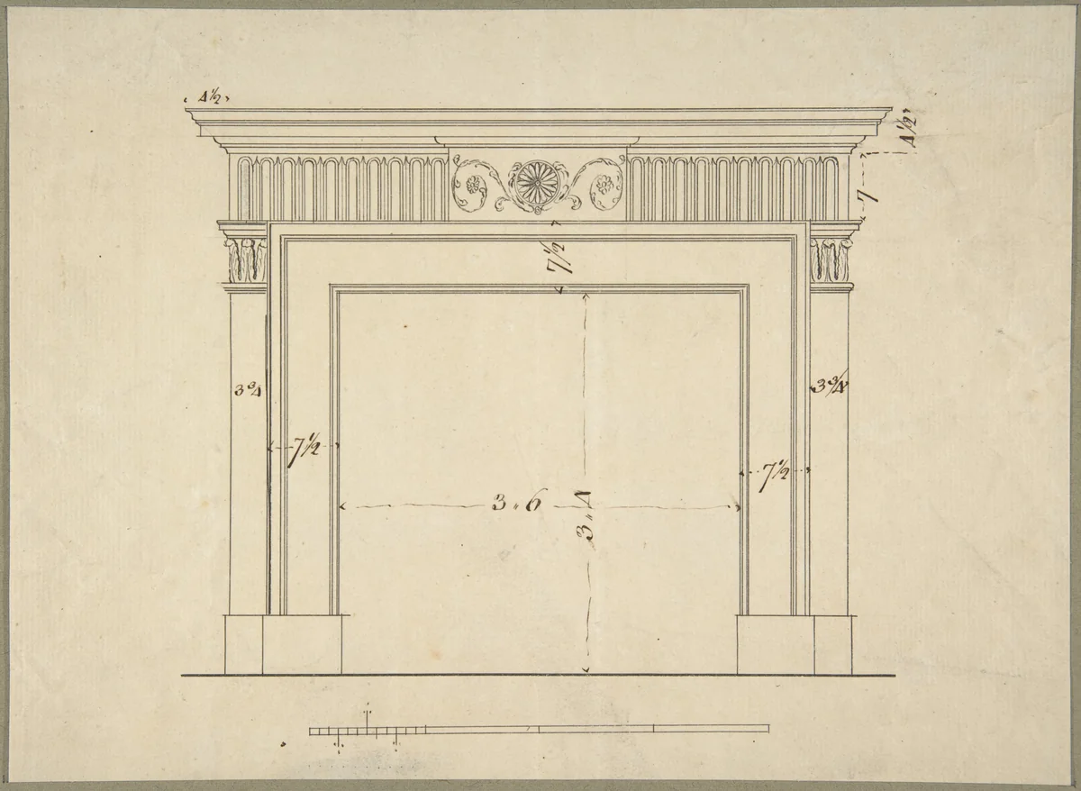 Design for a Chimneypiece by Sir William Chambers, drawing, 1743-1800