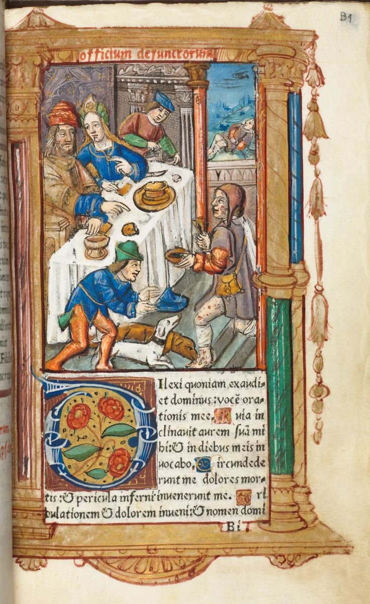 Printed Book of Hours (Use of Rome): fol. 73r, Lazarus by Guillaume Le Rouge, book, 1510
