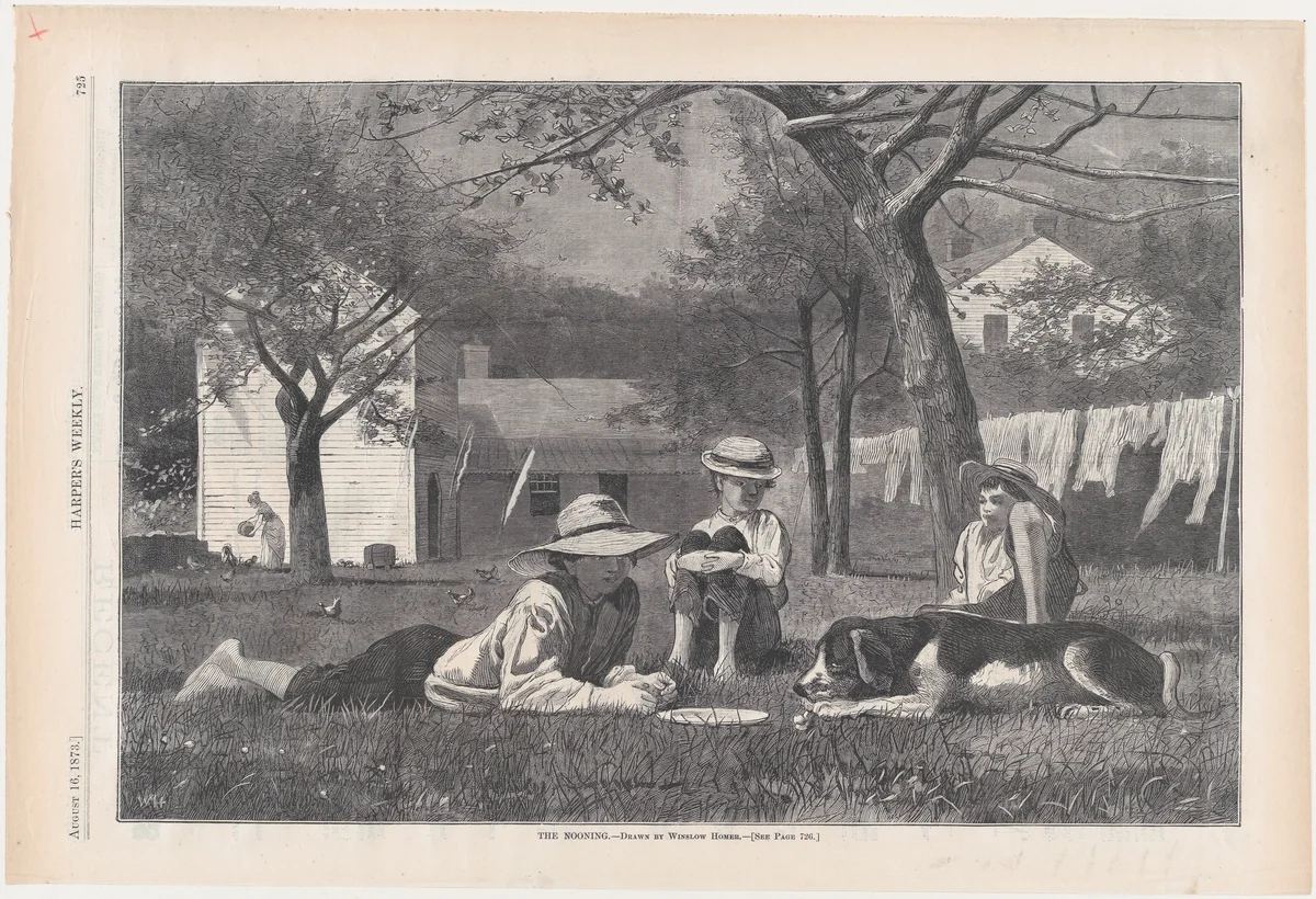 The Nooning (from "Harper's Weekly," Vol. XVII) by Winslow Homer, print, 1873