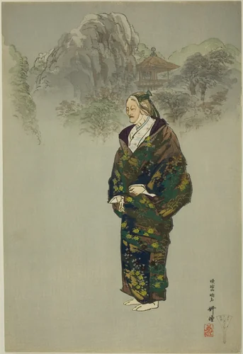 Oba-sute, from the series "One Hundred No Dramas (Nogaku hyakuban)" by Tsukioka Kogyo, print, 1893-1908
