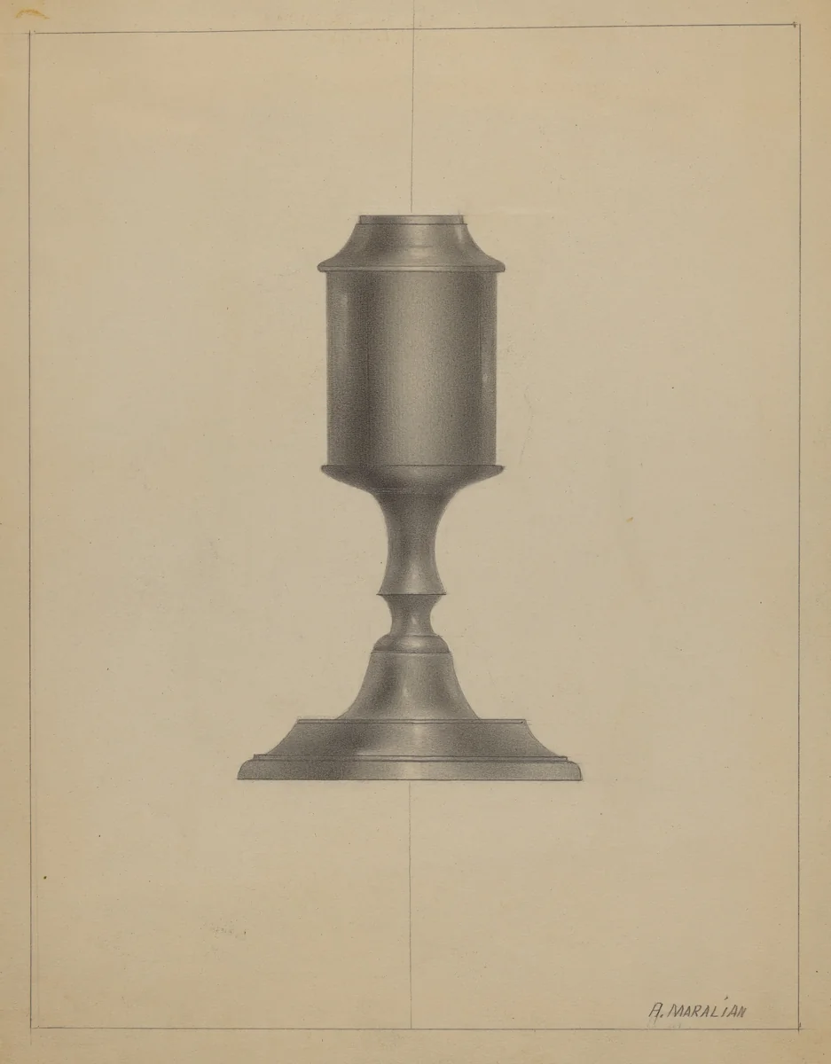 Whale Oil Lamp by Arsen Maralian, index of american design, 1936