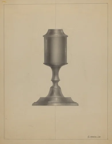 Whale Oil Lamp by Arsen Maralian, index of american design, 1936