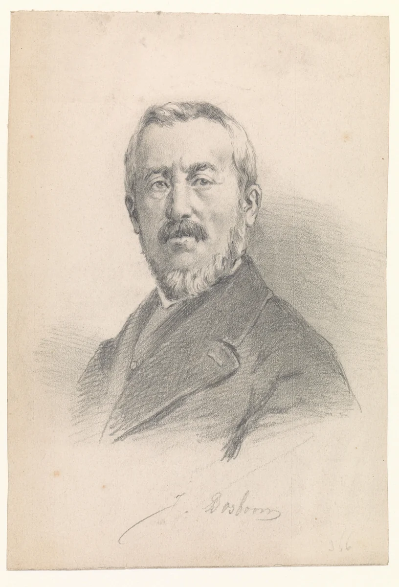 Portret van Johannes Bosboom by anonymous, drawing, 1850-1900