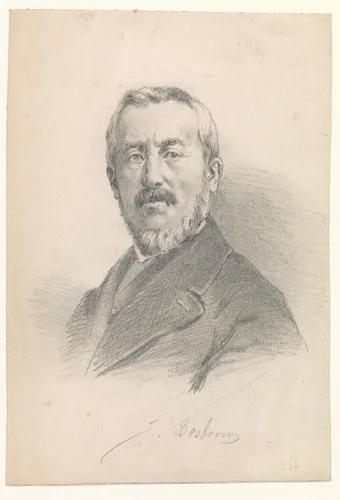 Portret van Johannes Bosboom by anonymous, drawing, 1850-1900
