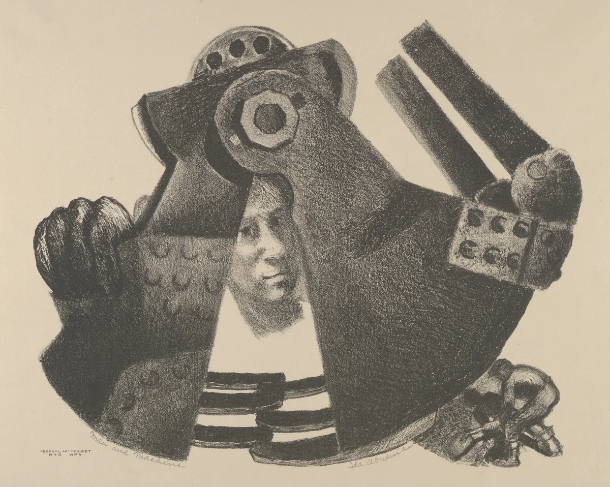 Man and Machine by Ida York Abelman, print, 1934-1944