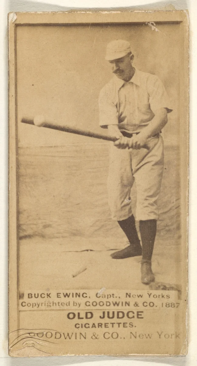 William "Buck" Ewing, Captain and Catcher, New York, from the Old Judge series (N172) for Old Judge Cigarettes by Goodwin & Company, photograph, 1887