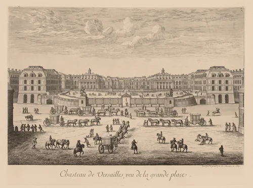 Vue du Château de Versailles, vu de la Grande Place by Israël Silvestre, print, 1684