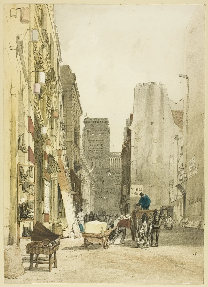 Rue Notre Dame, Paris by Thomas Shotter Boys, print, 1839