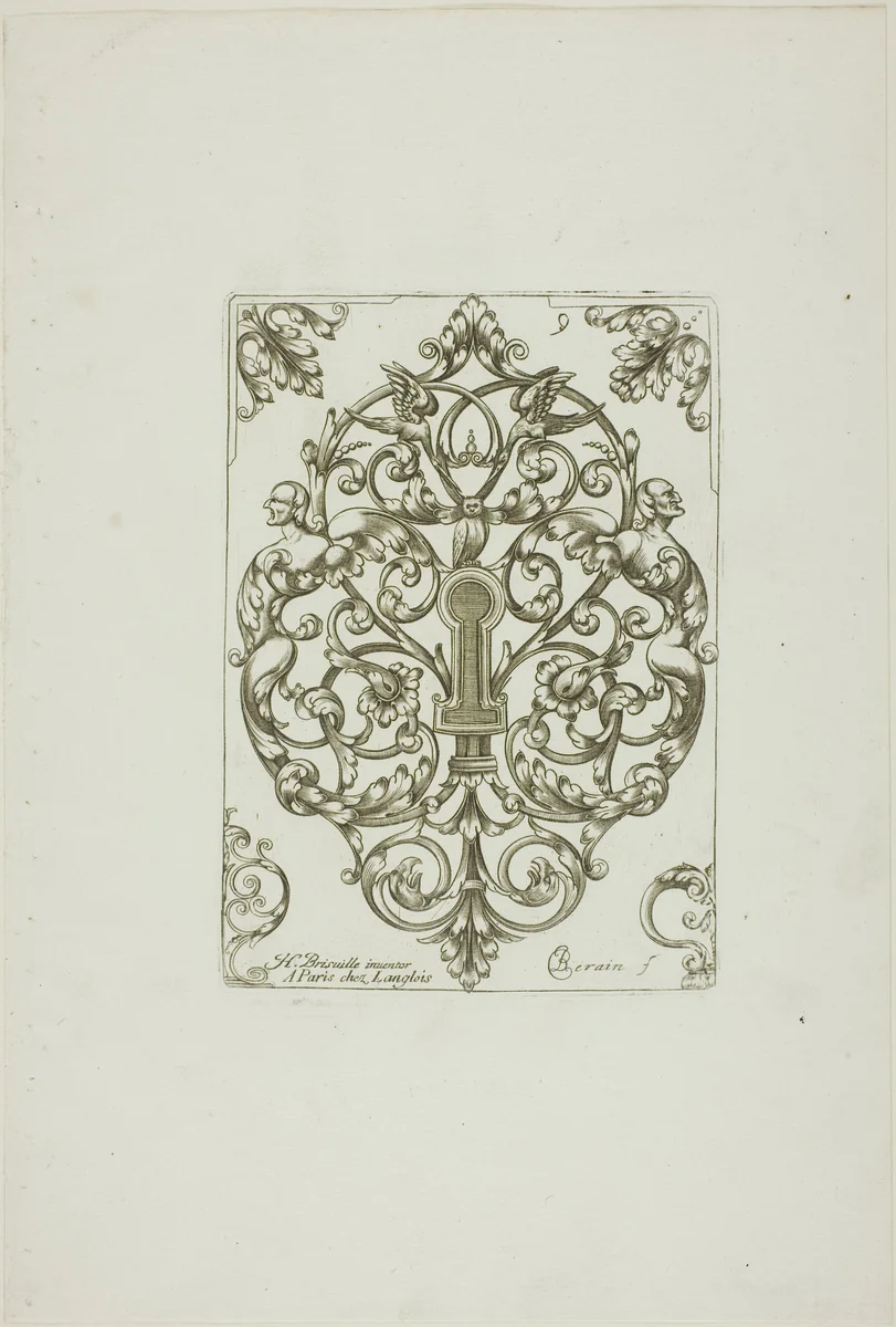 Designs for Locksmiths by Jean Bérain I, print, 1660-1711