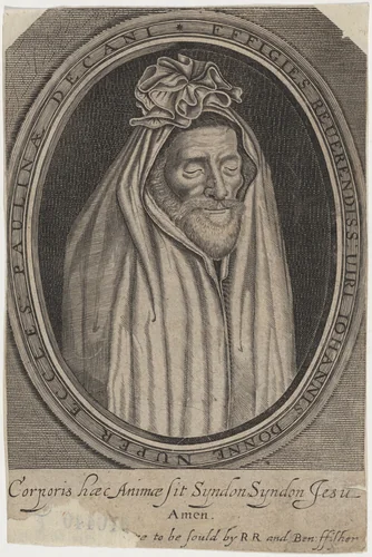 Dr. John Donne, Dean of Saint Paul's, Poet by Martin Droeshout, print, 1633