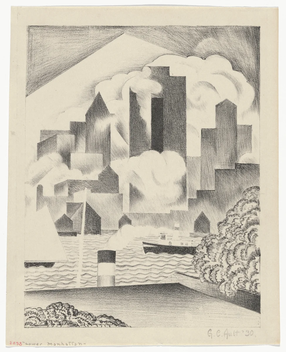 Lower Manhattan by George Ault, print, 1930