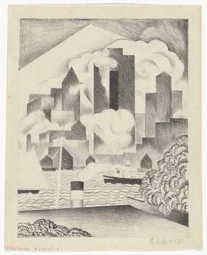 Lower Manhattan by George Ault, print, 1930
