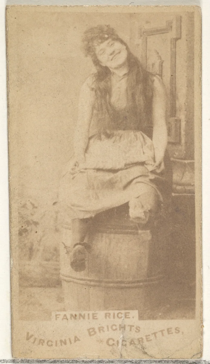 Fanny Rice, from the Actors and Actresses series (N45, Type 1) for Virginia Brights Cigarettes by Allen & Ginter, photograph, 1885-1891