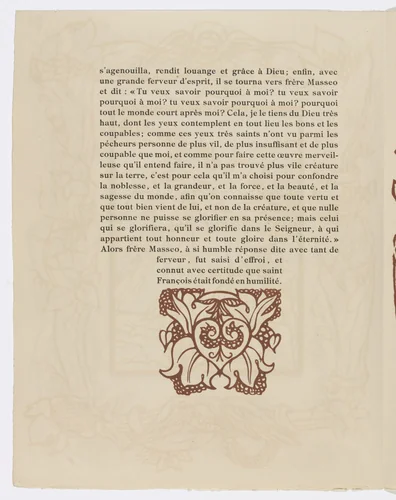 Tailpiece (page 68) from Les Petites Fleurs de St. François (The Little Flowers of St. Francis) by Émile Bernard, illustrated book, 1928