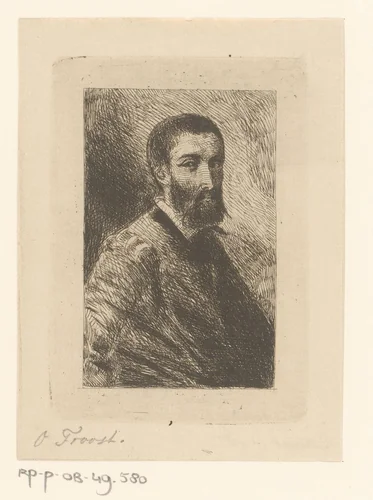 Zelfportret van Odulf Troost by Odulf Troost, print, 1830-1854
