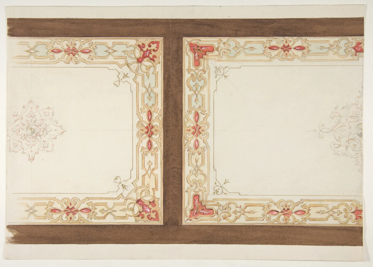 Designs for painted panels by Jules-Edmond-Charles Lachaise, drawing, 1830-1897