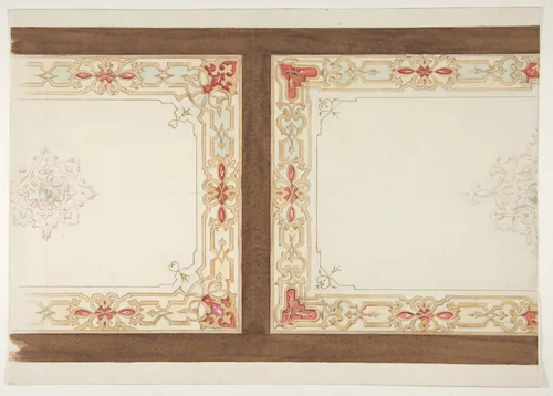 Designs for painted panels by Jules-Edmond-Charles Lachaise, drawing, 1830-1897