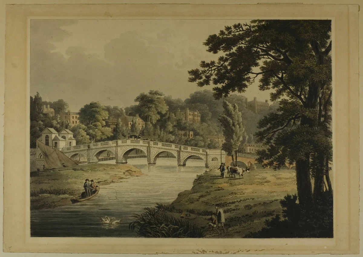 View of Richmond from the Bridge by Thomas Sutherland, print, 1819