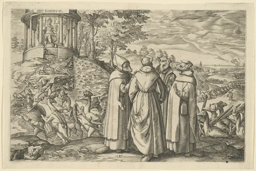 Allegory on the Defeat of the Duke of Alva at Brielle by Artist Unknown, print, 1580