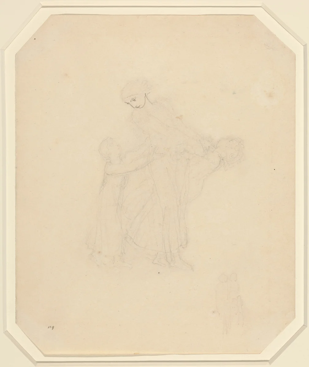 Adult and Two Children by John Flaxman, drawing, 1755-1826