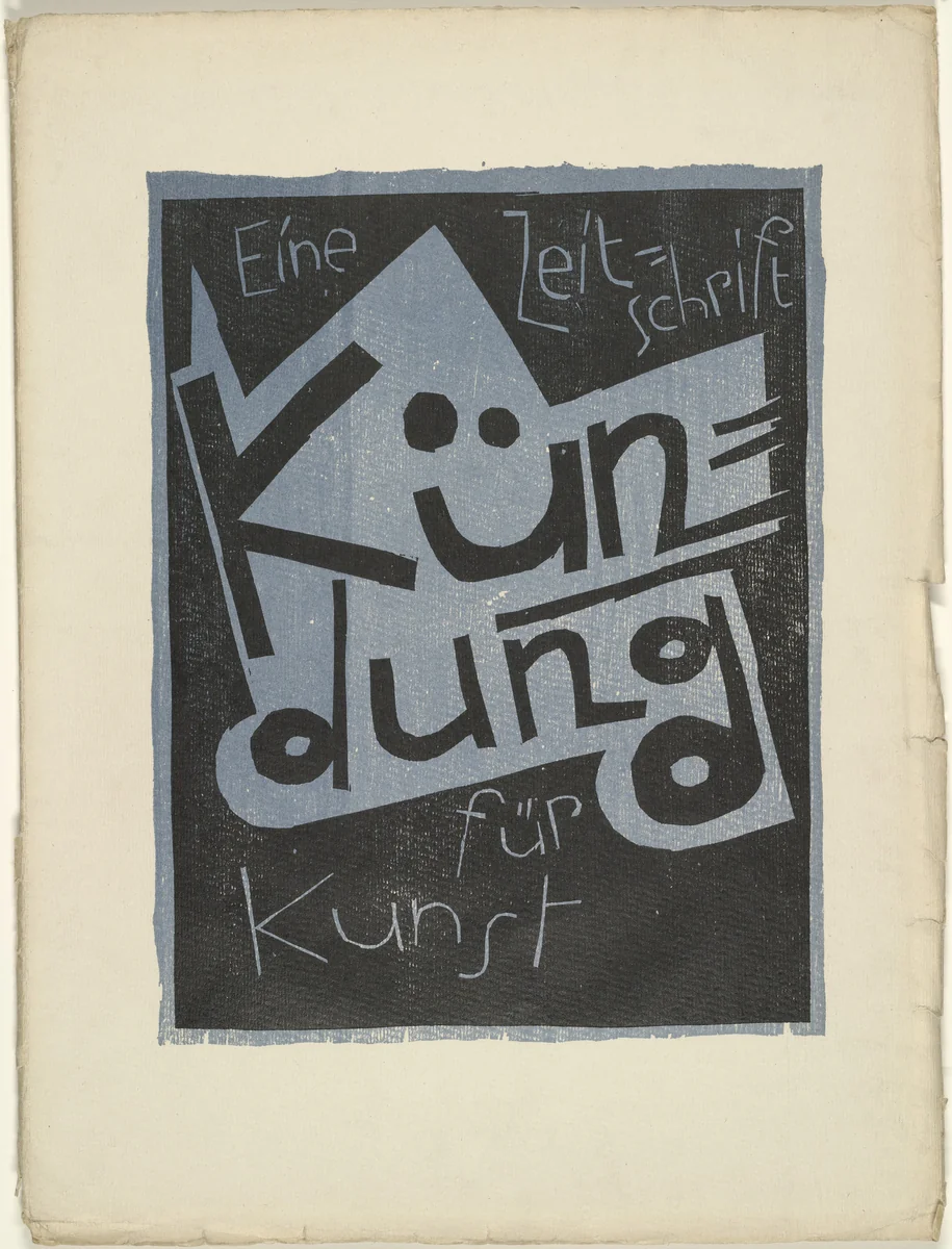 Cover from the periodical Kündung, vol. 1, no. 4, 5, 6 (April, May, June 1921) by Karl Schmidt-Rottluff, periodical, 1921