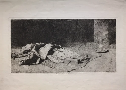 Dead Kabyle by Mariano Fortuny, print, 1867