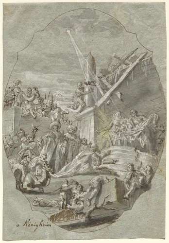 The Adoration of the Magi by Georg Anton Urlaub, drawing, 1756