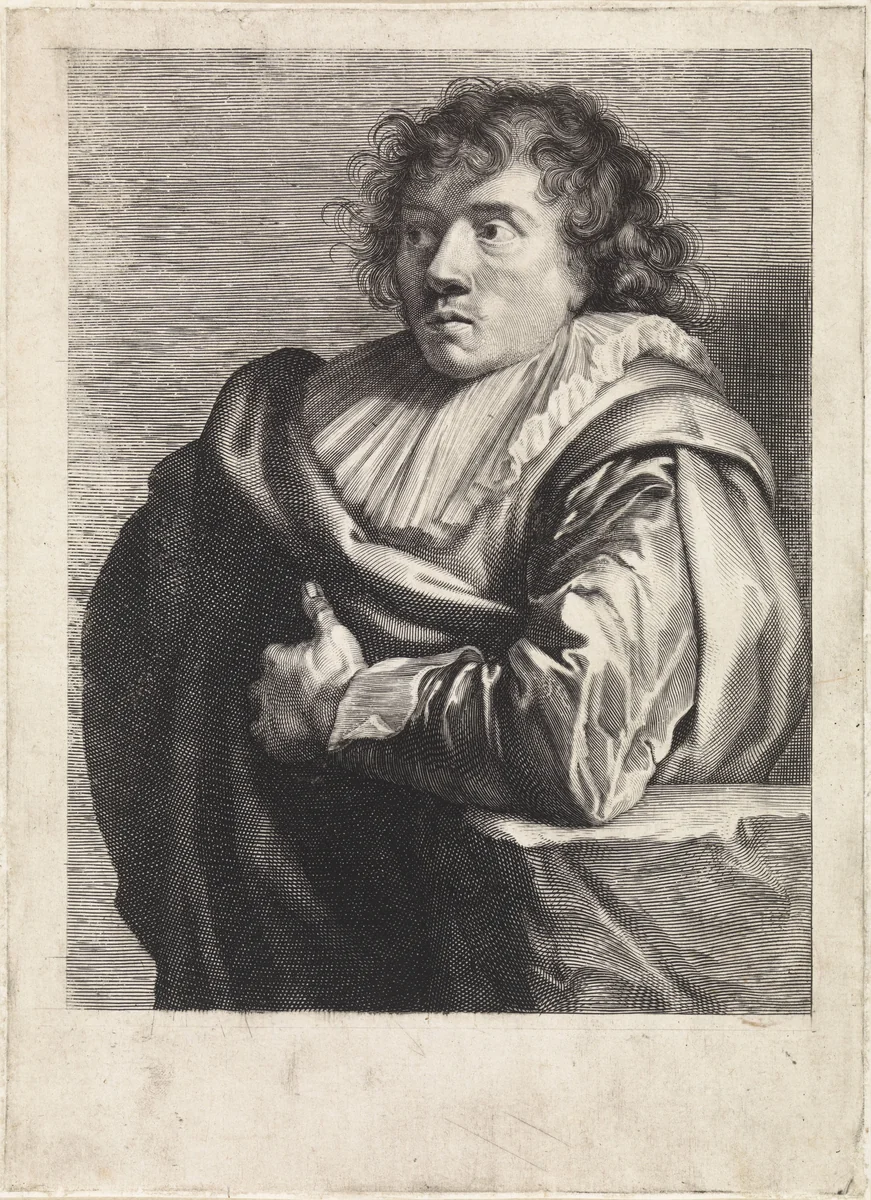 Portret van Palamedes Palamedesz. I by Paulus Pontius, print, 1616-1657